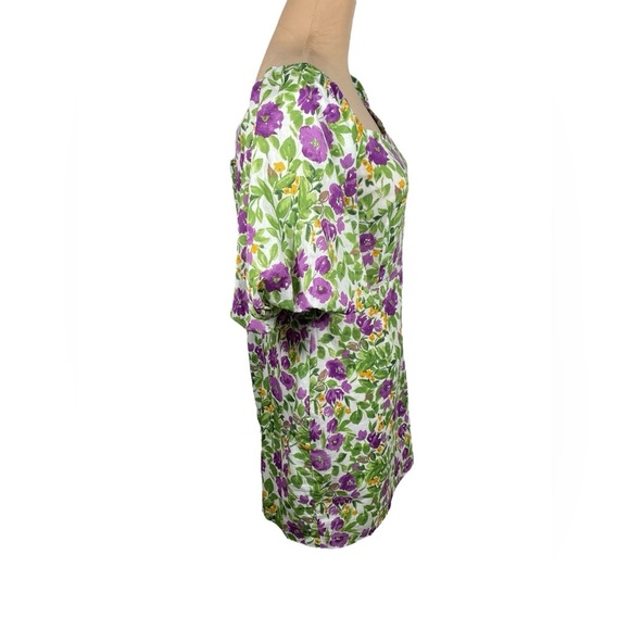 MILK & HONEY LA PUFF SLEEVE MINI FLORAL DRESS SIZE: LARGE NWT - Picture 4 of 9